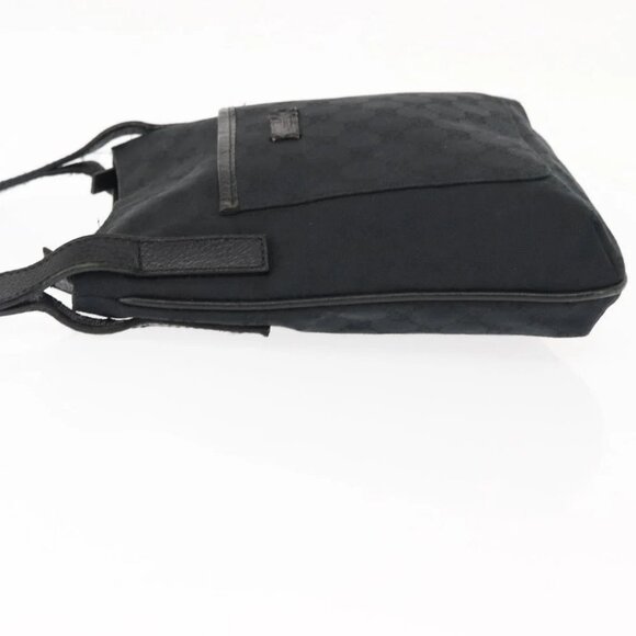 GUCCI GG Canvas Shoulder Bag Black Silver - Picture 5 of 16